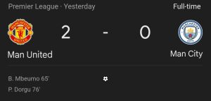 Manchester Derby Result