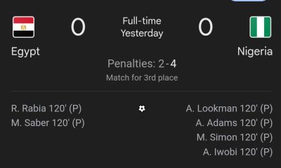 screenshot of Egypt against Nigeria