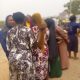 A cluster of women voters in Berger Camp