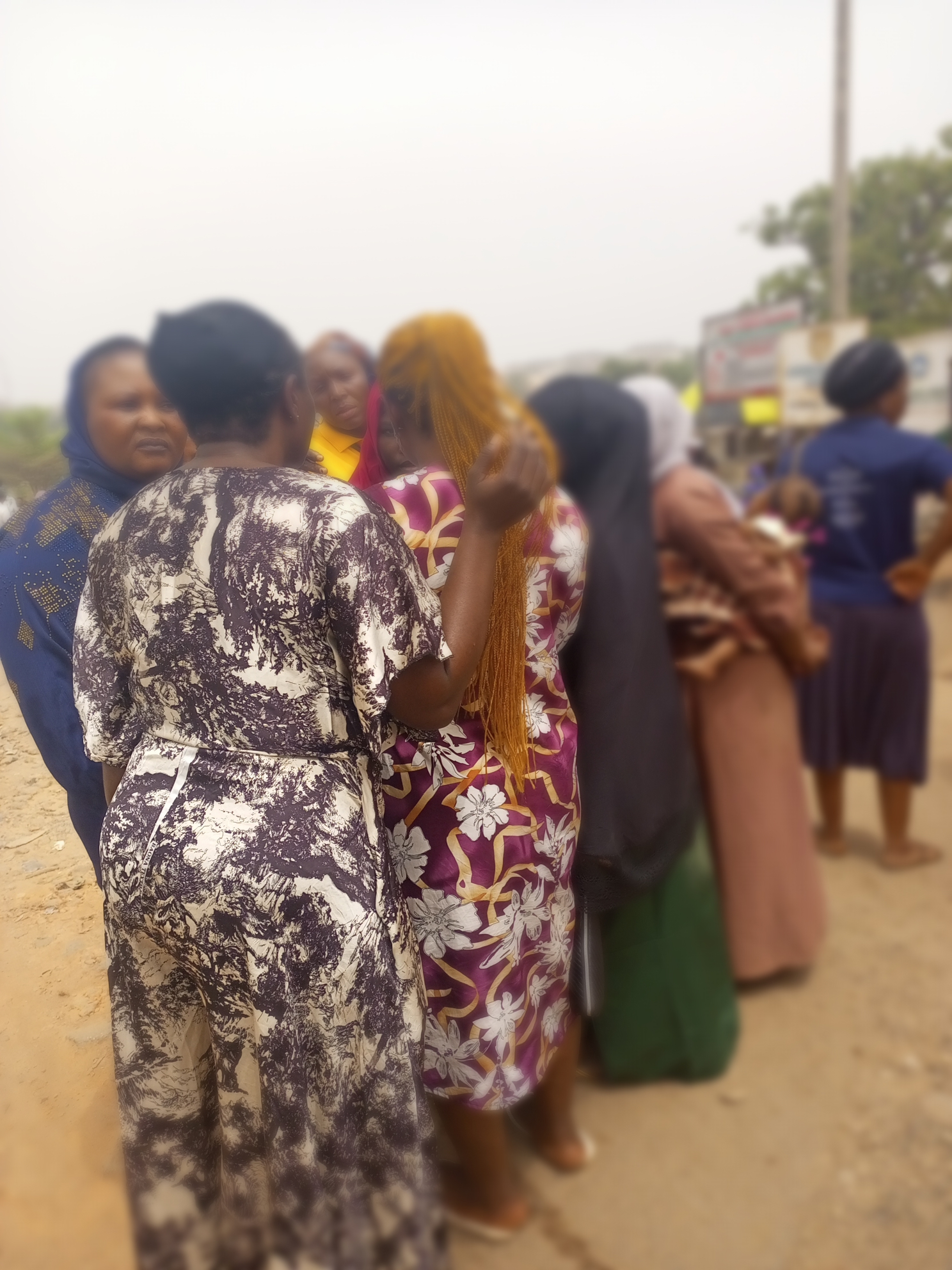 A cluster of women voters in Berger Camp