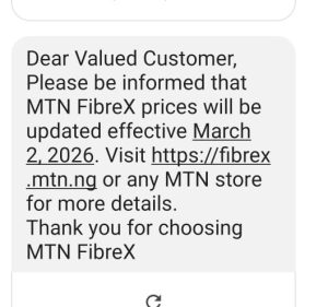 MTN FibreX SMS